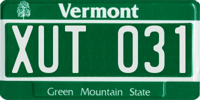 VT license plate XUT031