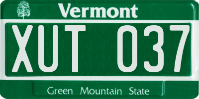 VT license plate XUT037