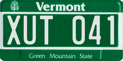 VT license plate XUT041