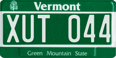 VT license plate XUT044