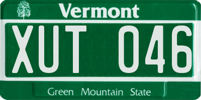 VT license plate XUT046