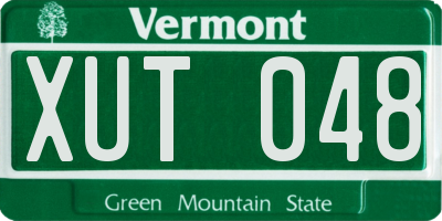 VT license plate XUT048