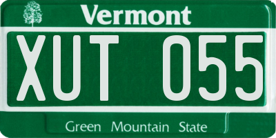VT license plate XUT055