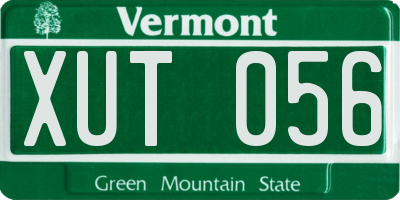 VT license plate XUT056