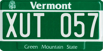 VT license plate XUT057