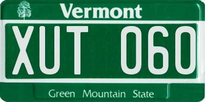 VT license plate XUT060