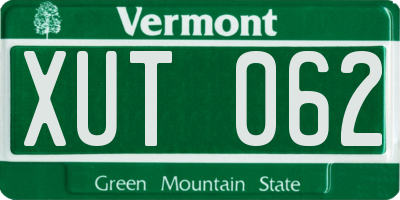 VT license plate XUT062