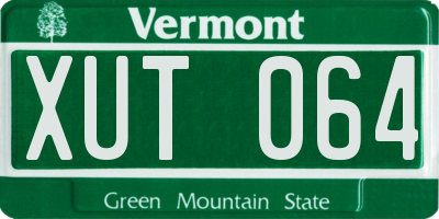 VT license plate XUT064