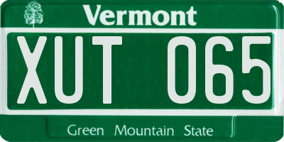 VT license plate XUT065