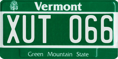 VT license plate XUT066