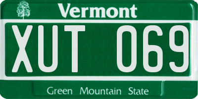 VT license plate XUT069