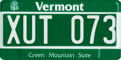 VT license plate XUT073