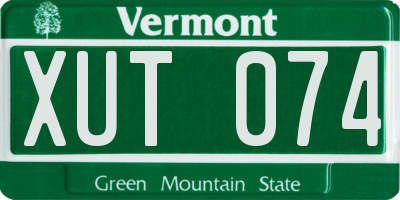 VT license plate XUT074