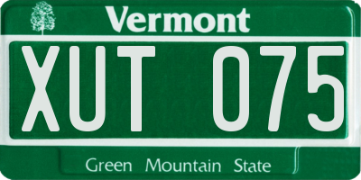 VT license plate XUT075
