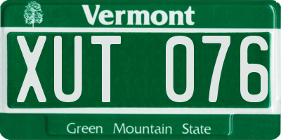 VT license plate XUT076