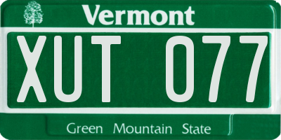 VT license plate XUT077