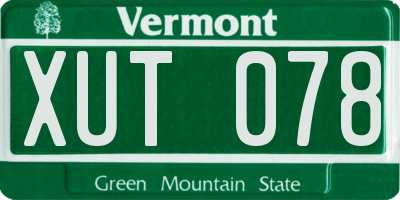 VT license plate XUT078