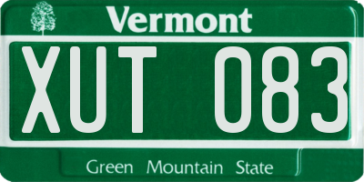 VT license plate XUT083