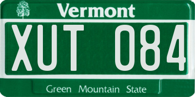 VT license plate XUT084