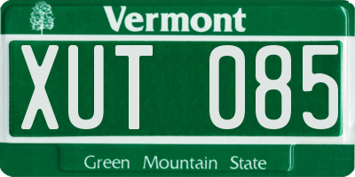 VT license plate XUT085