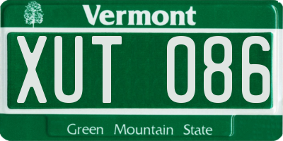 VT license plate XUT086