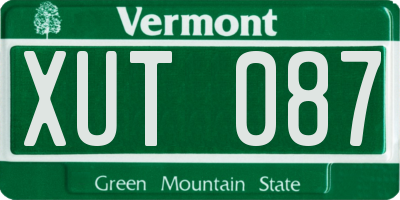 VT license plate XUT087
