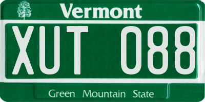 VT license plate XUT088