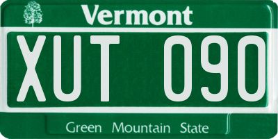VT license plate XUT090