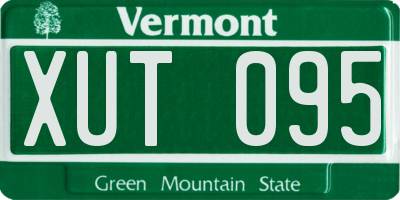 VT license plate XUT095