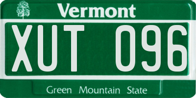 VT license plate XUT096