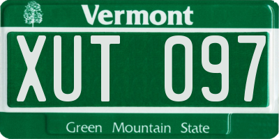 VT license plate XUT097