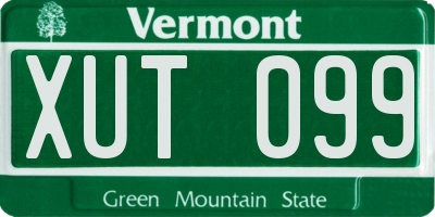 VT license plate XUT099
