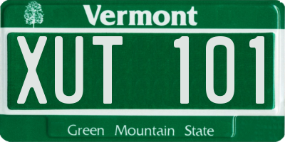 VT license plate XUT101