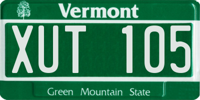 VT license plate XUT105