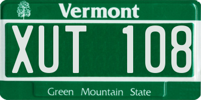 VT license plate XUT108