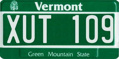 VT license plate XUT109