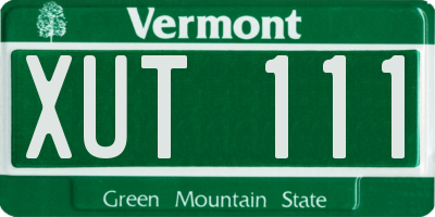 VT license plate XUT111