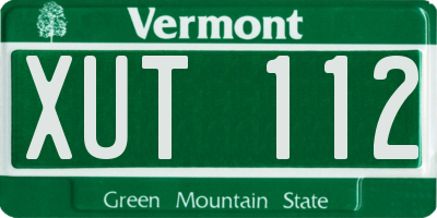 VT license plate XUT112