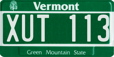 VT license plate XUT113