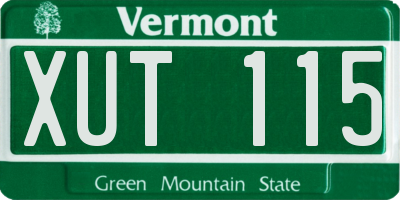 VT license plate XUT115