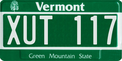 VT license plate XUT117