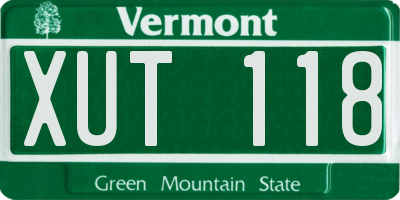 VT license plate XUT118