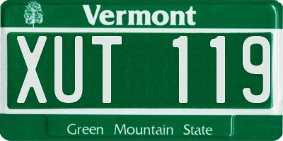 VT license plate XUT119