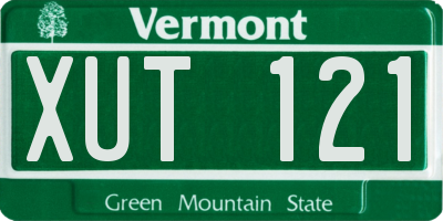 VT license plate XUT121