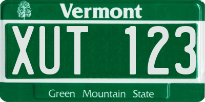 VT license plate XUT123