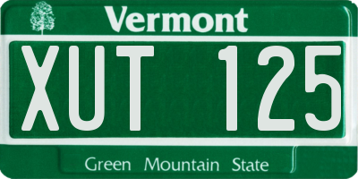 VT license plate XUT125