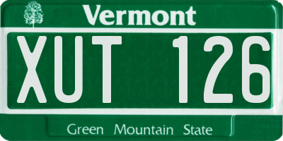 VT license plate XUT126