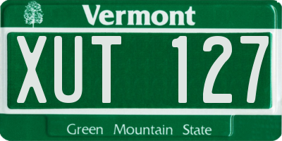 VT license plate XUT127
