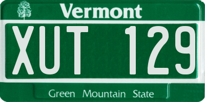 VT license plate XUT129
