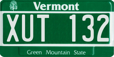 VT license plate XUT132